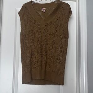 Faded Glory Brown V-Neck Women's Sweater Vest